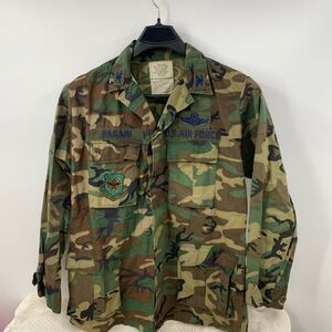 Military BDU Jacket Mens Medium regular Woodland Camo Coat Hot Weather Combat